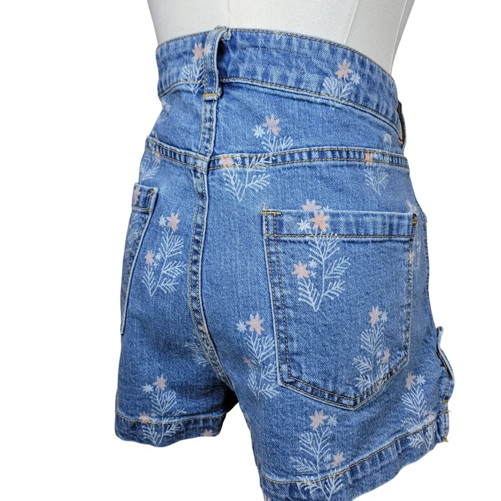 Anthropologie Pilcro Ultra High Rise Floral Denim Shorts 31 Summer Cottagecore - Picture 8 of 8